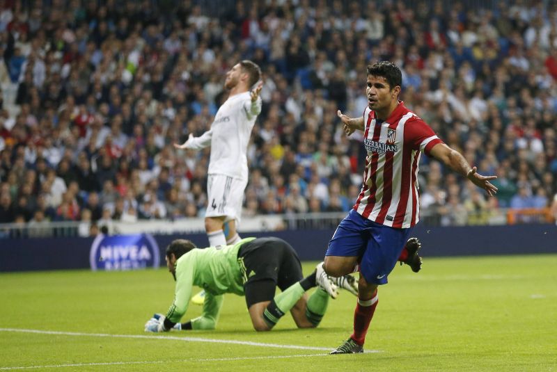 Diego Costa fez o gol da vitória do Atlético sobre o Real Madrid | Reuters