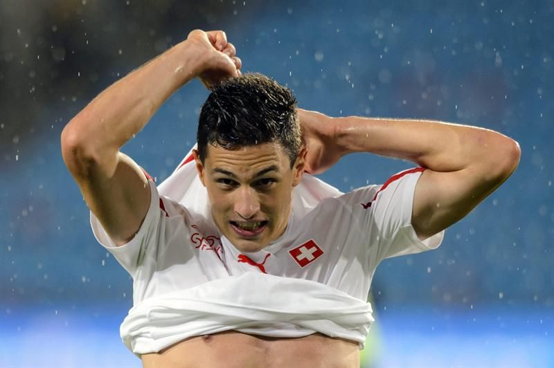 Fabian Schaer marcou os dois gols da vitória da Suíça sobre a Noruega em Oslo | Laurent Gillieron / EFE