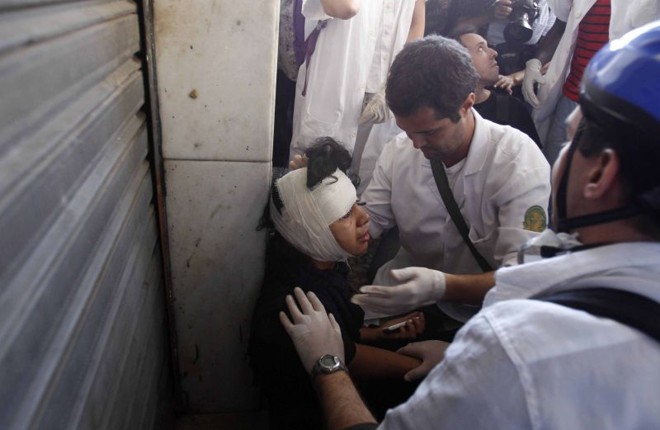 Ferida é atendida no Rio |