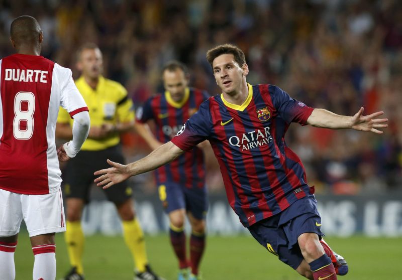 Messi igualou Cristiano Ronaldo e também marcou três gols na estreia na Liga dos Campeões | Reuters