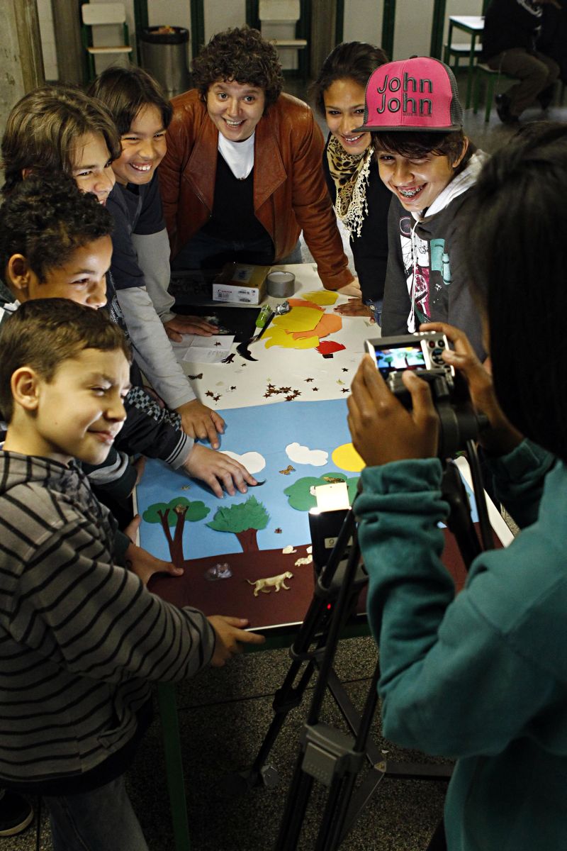 Cinquenta alunos da Escola Municipal Cândido Portinari produziram um filme em uma semana | Albari Rosa/ Gazeta do Povo