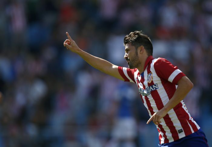 David Villa comemora gol marcado. Com a vitória, Atlético de Madrid segue com aproveitamento total no espanhol | Reuters