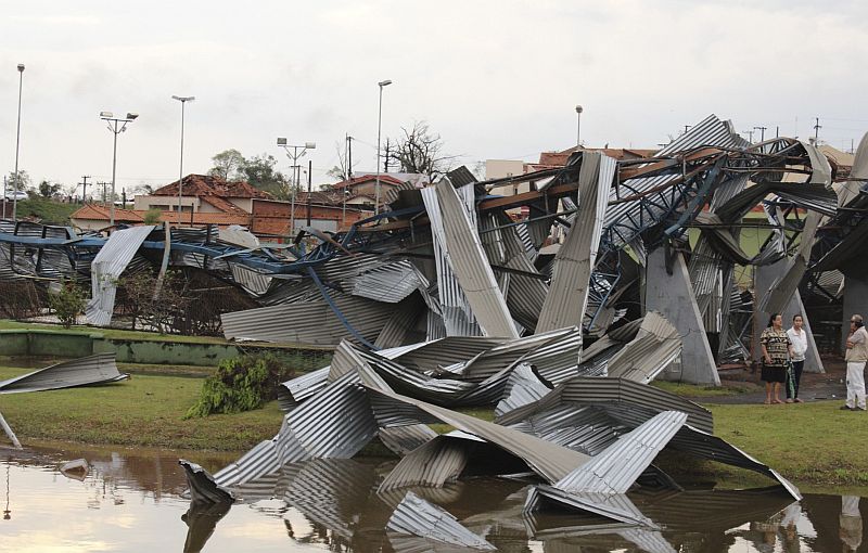 Cidade do interior paulista decretou estado de calamidade pública após a passagem de um tornado | REUTERS/Vagno Costa-Prefeitura de Taquarituba