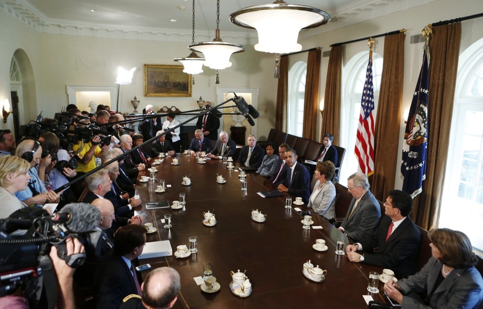 Obama se reuniu com líderes parlamentares na Casa Branca | Reuters/Larry Downing