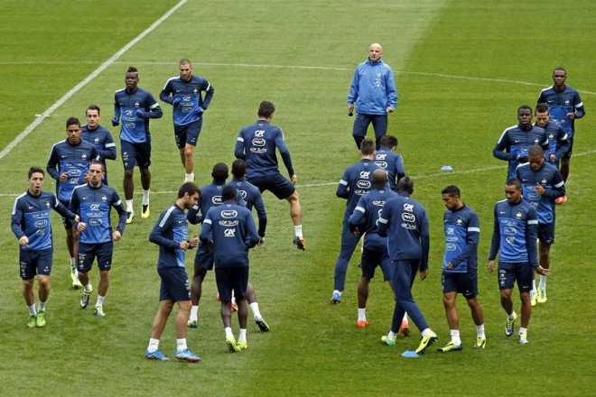 Treino da seleção francesa no Stade de France para o jogo desta terça-feira contra a Finlândia pelas Eliminatórias Europeias | Benoit Tessier / Reuters