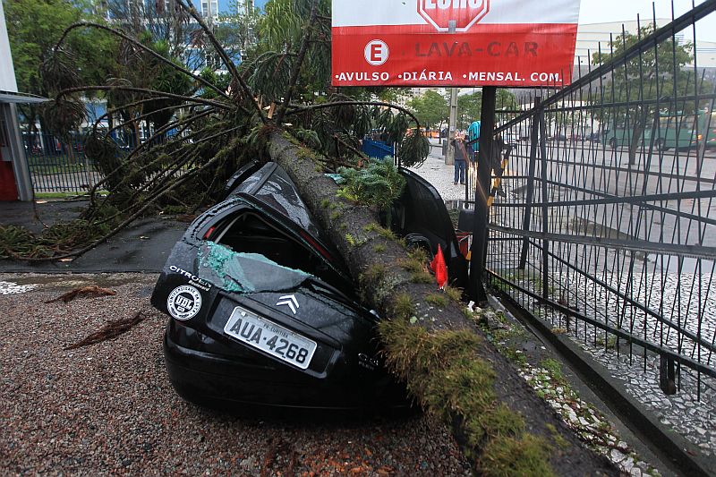 Os ventos desta quinta (3) chegaram a atingir a velocidade de 64 quilômetros por hora, informou o Simepar | Ivonaldo Alexandre/Agência de Notícias Gazeta do Povo