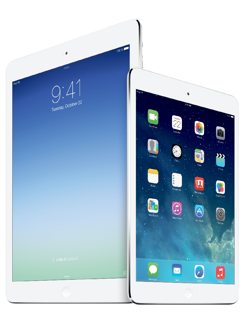 Os novos iPad Air e iPad Mini: processador mais poderoso e desenho com bordas mais finas | Divulgação/ Apple