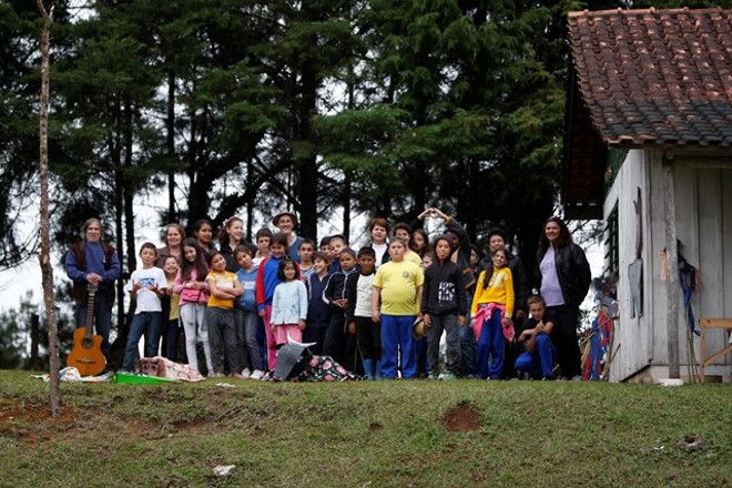 Alunos e professores da escola rural Jacob Porkote, atendida pelo projeto | 