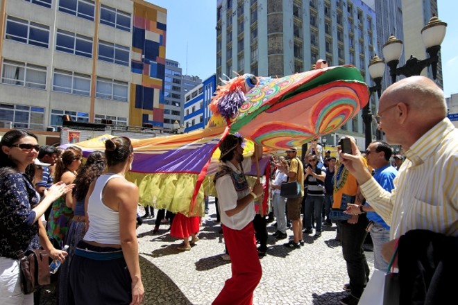 Diversos elementos folclóricos fizeram parte da apresentação |