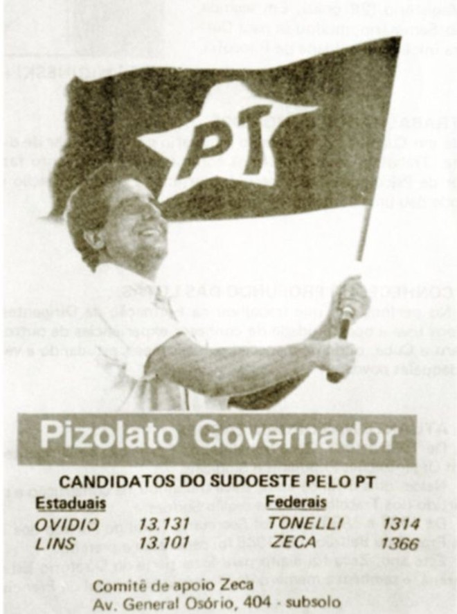 Santinho de Pizzolato ao governo estadual | 