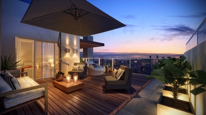 Unidade do tipo Penthouse tem áreas externas privilegiadas | 