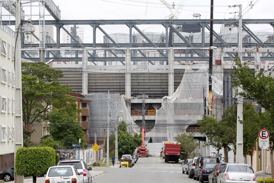Segundo último balanço divulgado pelo Atlético, Arena está com 85,53% das obras concluídas | Antonio More / Gazeta do Povo