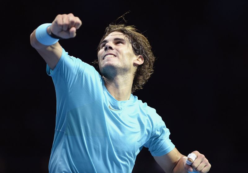 Rafael Nadal comemora vitória sobre Tomas Berdych nesta sexta-feira em Londres | Dylan Martinez / Reuters