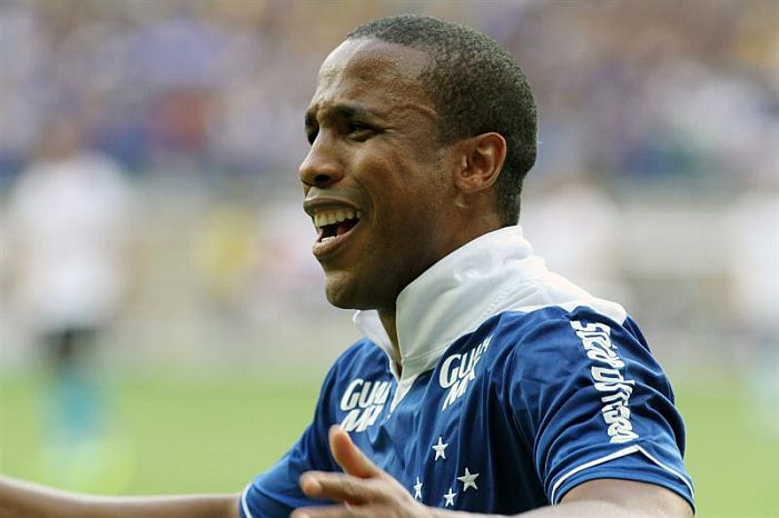 Borges comemora gol de voleio, que abriu o placar contra o Grêmio, no Mineirão | Paulo Fonseca / EFE