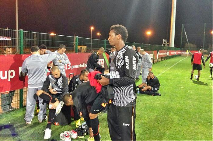 Atacante Jô, no primeiro treino do Galo em solo marroquino para o Mundial de Clubes | Divulgação Atlético-MG