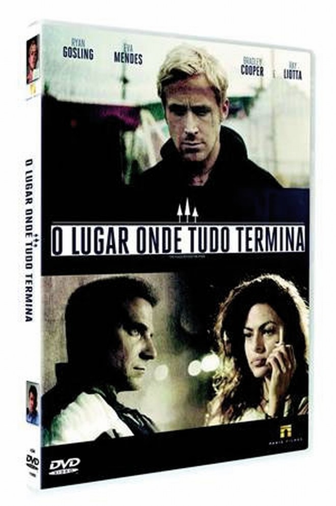 DVD - O Lugar Onde - Tudo Termina - (The Place Beyond the Pines, Estados Unidos, 2013) Direção de Derek Cianfrance. Com Ryan Gosling, Eva Mendez e Bradley Cooper. Paris Filmes. 120 min. Classificação indicativa: 16 anos. Locação e venda. Preço médio: R$ 34,90 (DVD) e R$ 64,90 (Blu-ray) | 