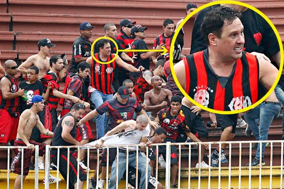 Superintendente da Paraná Projetos, autarquia do governo estadual, Juliano Borghetti estava no meio da briga de torcidas em Joinville | Albari Rosa / Gazeta do Povo