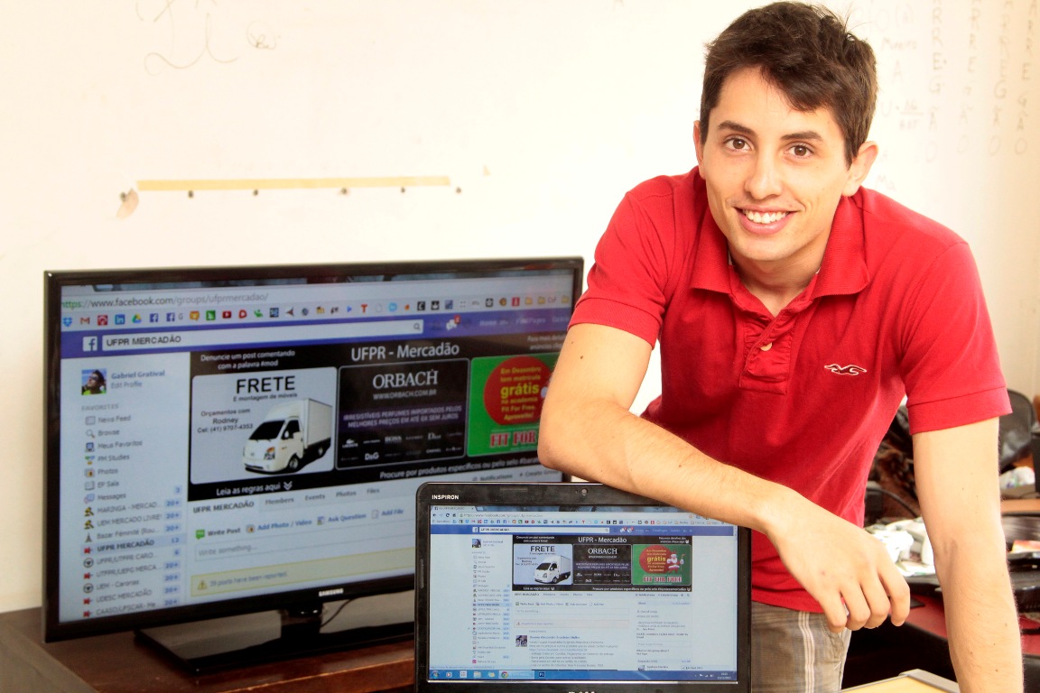 Surpresa: o fundador do mercadão da UFPR, Gabriel Gratival, é aluno da UEM. | Ivan Amorim / Gazeta do Povo