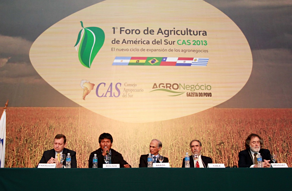 Representantes dos Ministérios da Agricultura dos países que integram o Conselho Agropecuário do Sul (CAS) – Argentina, Bolívia, Brasil, Chile, Paraguai e Uruguai – participaram de uma mesa redonda para apresentar a realidade e o potencial do agronegócio na região. Cristian Rizzi/Gazeta do Povo |