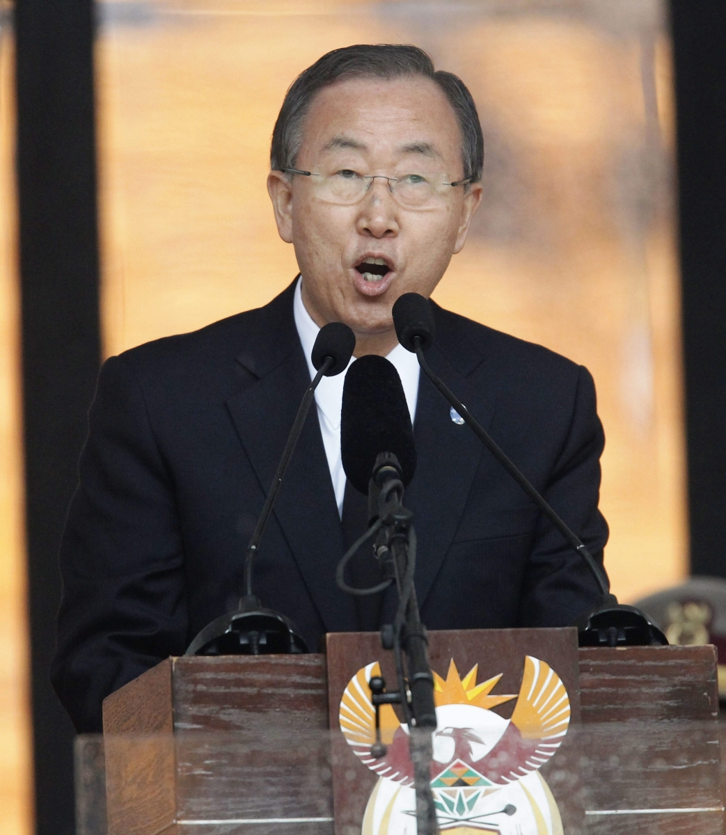 O secretário-geral da ONU, Ban ki-Moon, discursa durante a cerimônia | EFE/Kim Ludbrook