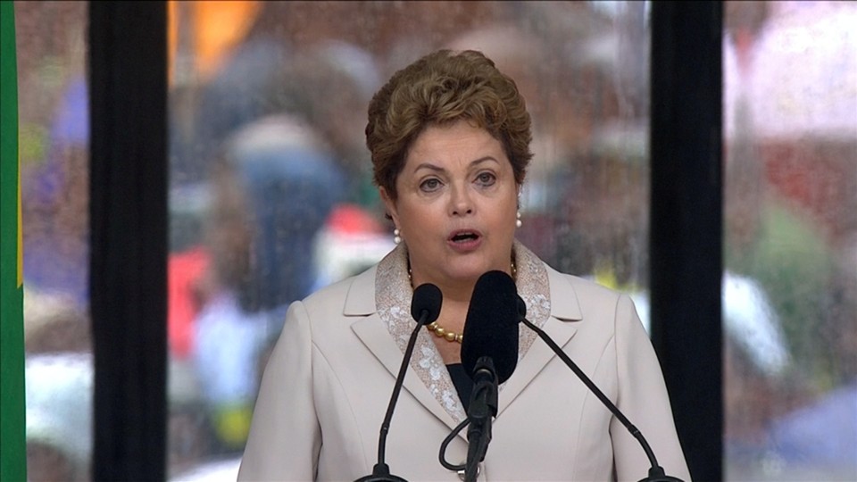 Dilma Rousseff discursa em homenagem a Nelson Mandela | Reuters/SABC via Reuters TV