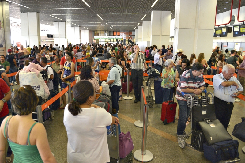 A Gol foi a campeã em atrasos no domingo, sendo responsável por 149 dos 185 adiamentos registrados | Wilson Dias / Agência Brasil