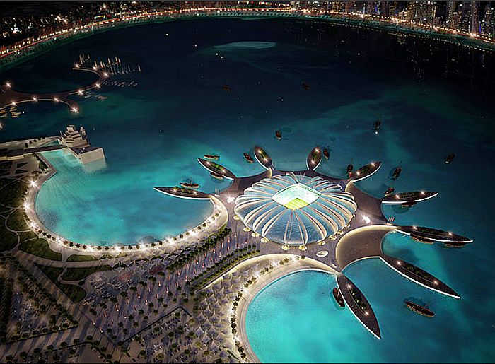 Doha Port Stadium, um dos moderníssimos estádios que serão erguidos para a Copa de 2022 no Catar | Divulgação