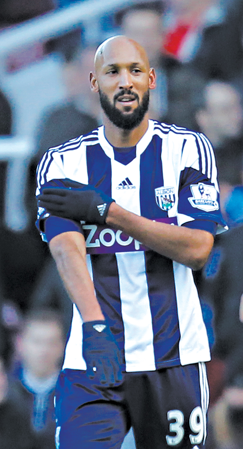 O jogador de futebol Nicolas Anelka usou o gesto considerado antissemita | Ian Kington/Agence France-Presse Getty Images