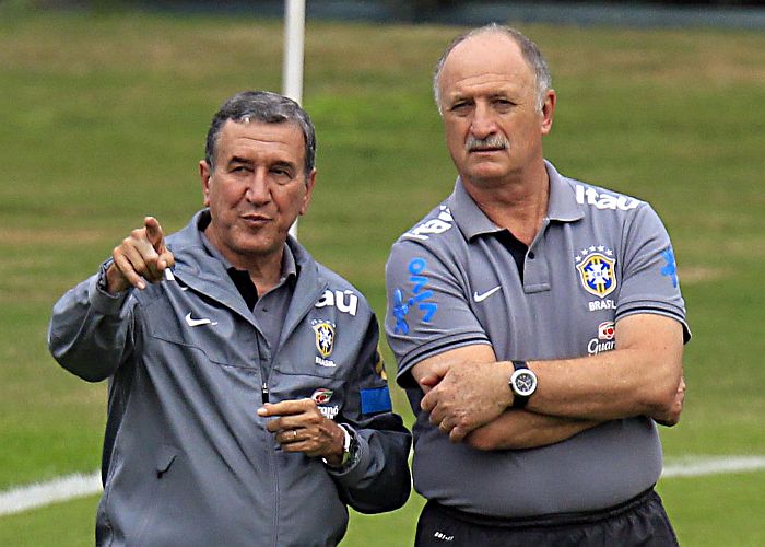 Felipão se reuniu com Parreira nesta quarta-feira para discutir a convocação da seleção para o amistoso com a África do Sul | Albari Rosa / Gazeta do Povo