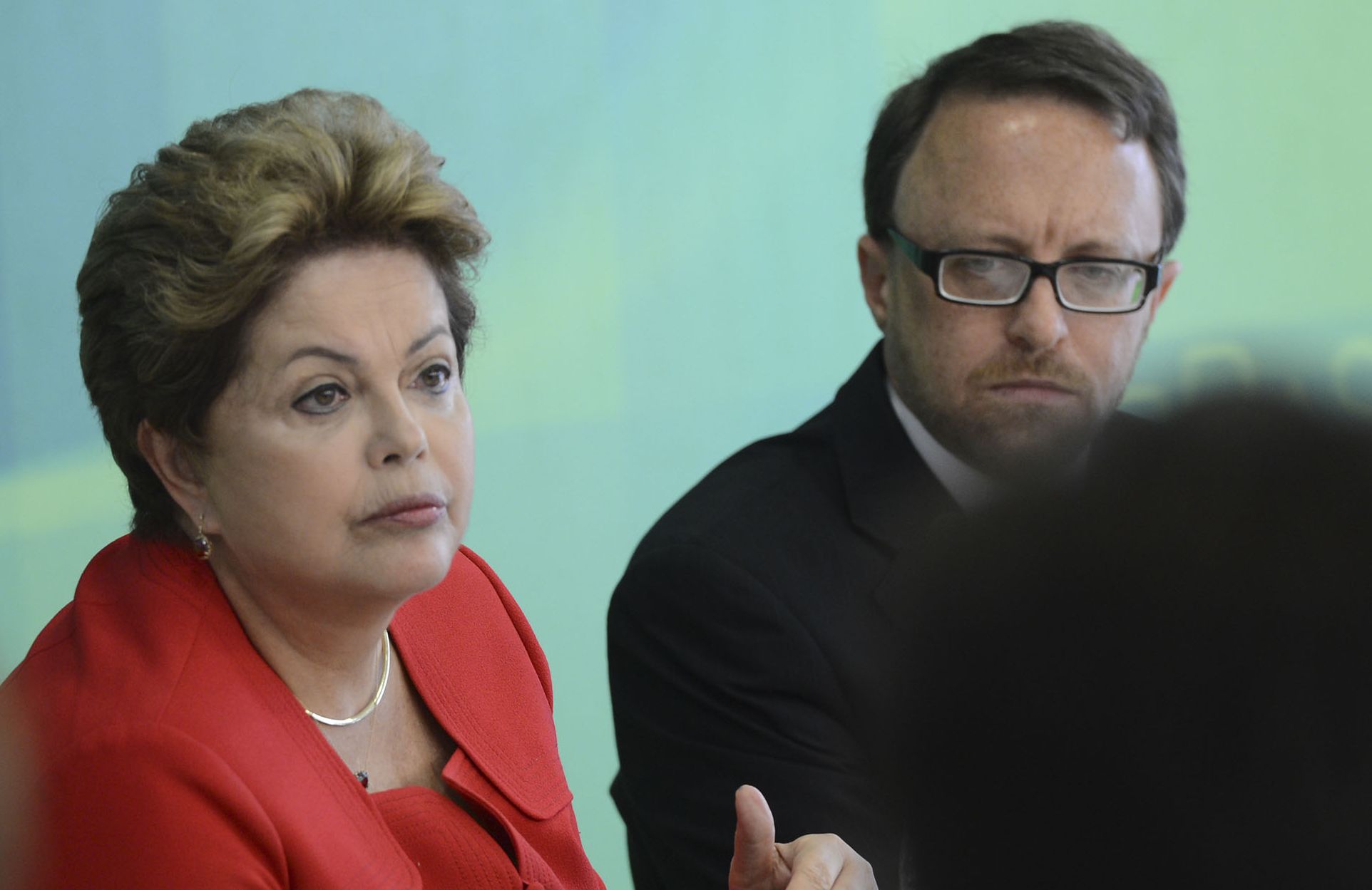 Thomas Traumann, novo ministro da Secretaria de Comunicação Social da Presidência, ao lado da presidente Dilma Rouseff durante café da manhã com jornalistas em dezembro de 2013 | Antonio Cruz / Agência Brasil
