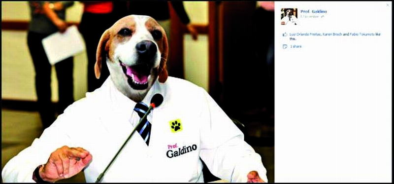 O vereador de Curitiba Professor Galdino chegou a trocar a foto no Facebook depois que se ofereceu como cobaia a pesquisas científicas para proteger os animais | Reprodução/Facebook