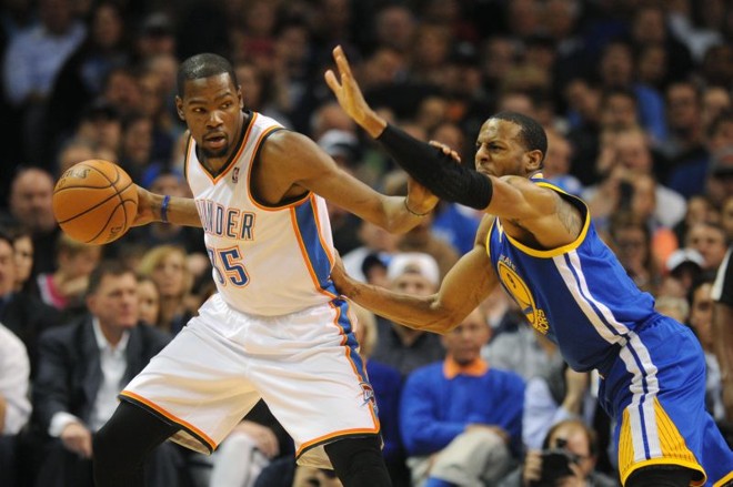 Kevin Durant foi o grande destaque da partida para o Thunder | Mark D. Smith/USA Today