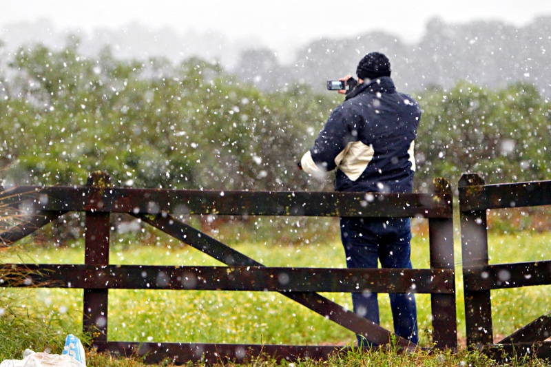 Registro de neve em Fazenda Rio Grande, na Região Metropolitana | Albari Rosa/Gazeta do Povo