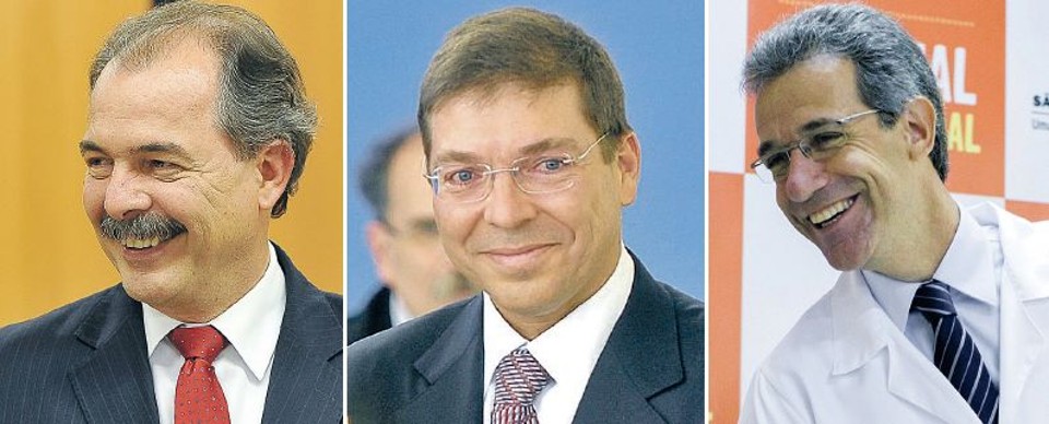 Aloizio Mercadante (à esq.), que deverá trocar o Ministério da Educação pela Casa Civil, é uma aposta de longo prazo; Josué Alencar (centro), empresário, é cotado para o Ministério do Desenvolvimento com perspectiva de continuar no governo; Arthur Chioro (à dir.) deve assumir o Ministério da Saúde, mas com um prazo de validade até dezembro deste ano | Marcelo Casal Jr./ABr; Antônio Cruz/ABr; Leonardo Soares/Folhapress