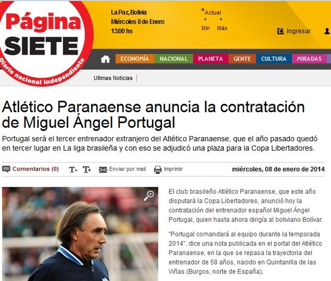 Página Siete, da Bolívia |