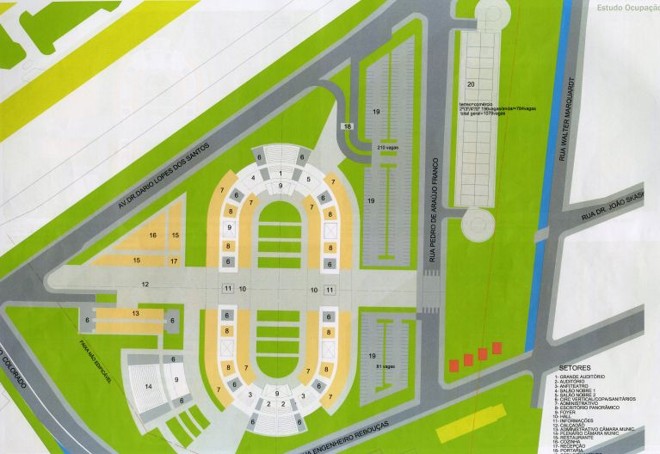 Imagem do projeto para o espaço ocupado pela Vila Capanema |