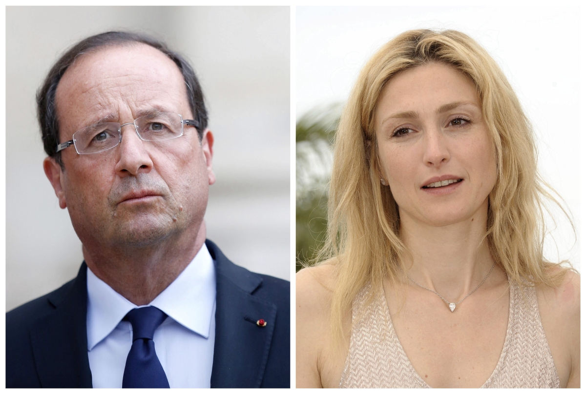 Montagem com fotos do presidente francês François Hollande (à esq.) e a atriz Julie Gayet | EFE/Yoan Valat/Christophe Karaba