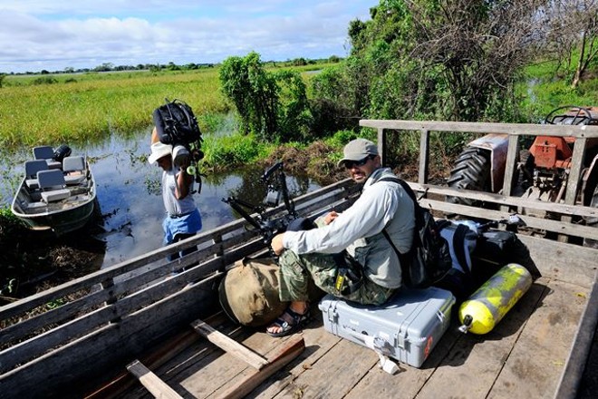O fotógrafo durante trajeto até a Serra do Amolar |