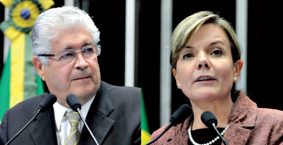 Requião e Gleisi: ele foi contra o empréstimo e disse que o governo Richa é perdulário; ela votou a favor, mas afirmou que o estado não teve competência. Coube a Alvaro defender Beto | Fotos: Moreira Mariz