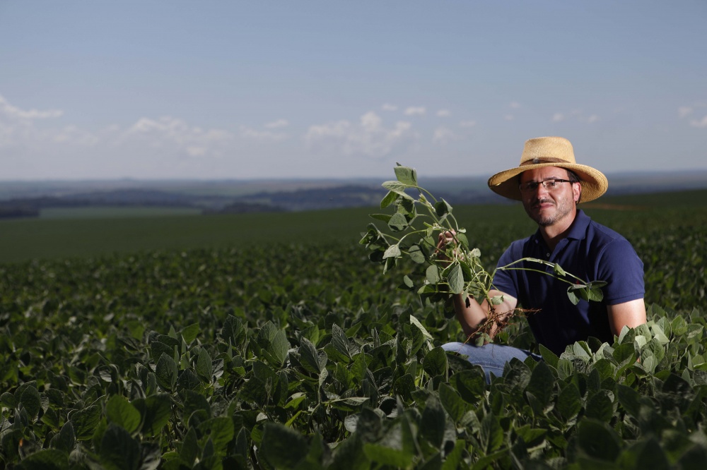 Produtor Gibran Thives Araújo, que cultiva 2,6 mil hectares de e 400 de milho diz que foi favorecido pelo atraso no plantio. | Jonathan Campos / Gazeta Do Povo