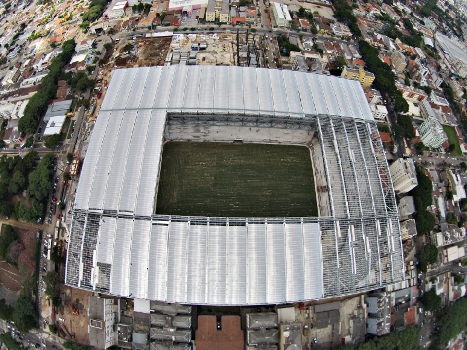Vista aérea da Arena da Baixada mostra como a praça esportiva estará na visita do consultor de estádios da Fifa, Charles Botta, marcada para hoje | Conrado Bastos