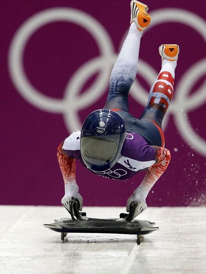 Britânica Shelley Rudman treina para a prova de skeleton |