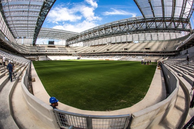 Obras na Arena da Baixada nesta segunda-feira (24) | 