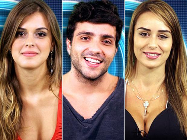 Angela, Junior e Letícia vivem triângulo amoroso na casa mais vigiada do Brasil | Divulgação/Globo