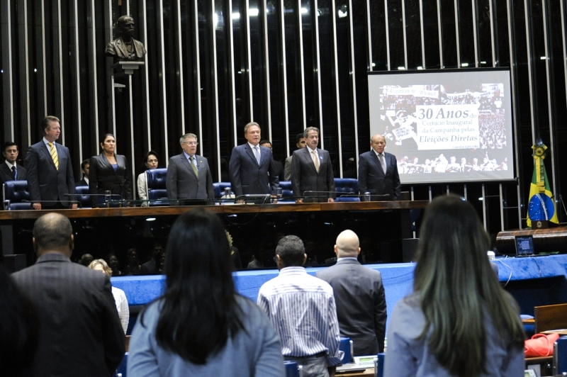 Sessão do Senado destacou que Curitiba, e não São Paulo, foi a 1ª cidade a abraçar a causa das diretas para presidente | Geraldo Magela/Ag. Senado