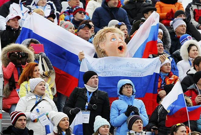 Torcida russa nos Jogos de Inverno de Sochi |