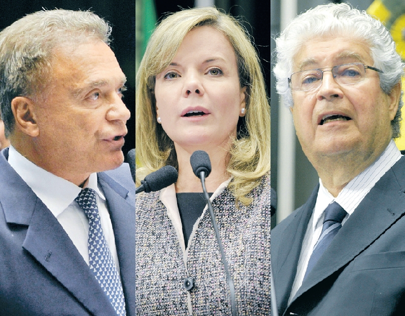 Os senadores Alvaro Dias, Gleisi Hoffmann e Roberto Requião estarão diretamente envolvidos em três operações que precisam do aval do Senado | Pedro França/Ag. Senado; Pedro França/Ag. Senado; Moreira Mariz/ Gazeta do Povo