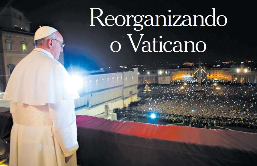O papa Francisco na Basílica de São Pedro após a eleição assumiu a burocracia do Vaticano assolada pela intriga e inércia | Claudio Peri
