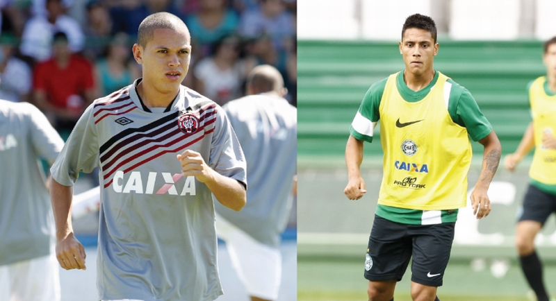 Marcos Guilherme é o responsável pela criação das jogadas no Atlético; Dudu é peça-chave no meio de campo coxa-branca | Antônio More/Gazeta do Povo; Hugo Harada/Gazeta do Povo