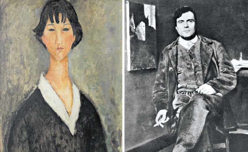 Amedeo Modigliani e sua tela Jeune Fille aux Cheveux Noirs (1919) | New York Times Photo Archive